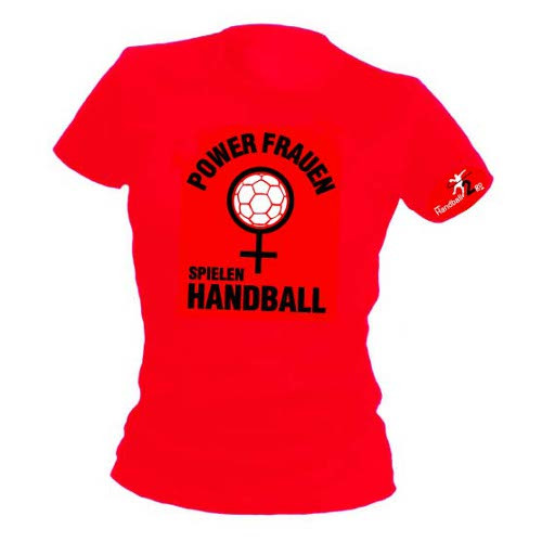 HANDBALL2GO Fun-Shirt "Powerfrauen" Damen / red